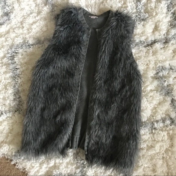 Xhilaration Jackets & Blazers - Grey Faux Fur Vest